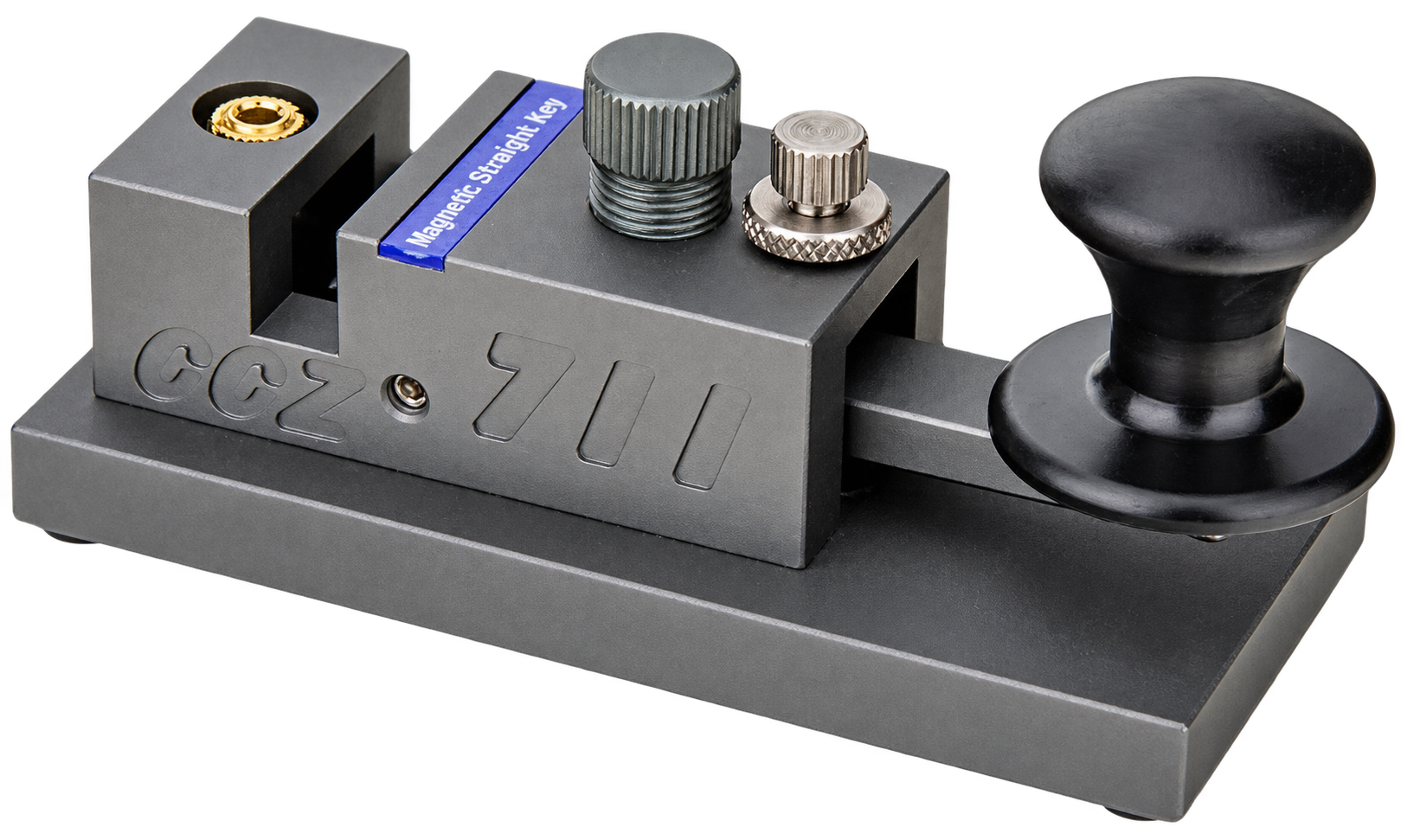 Black magnetic straight Morse key